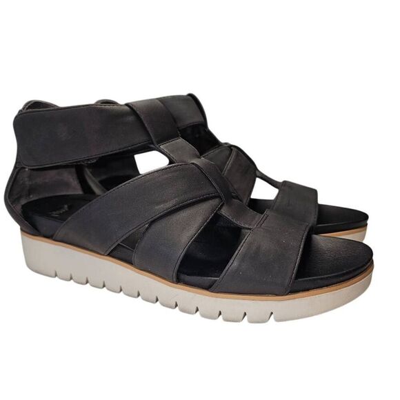 Dr Scholl's Black Sandals Women's size 9.5 Hook Loop Ankle Strap - Picture 1 of 10